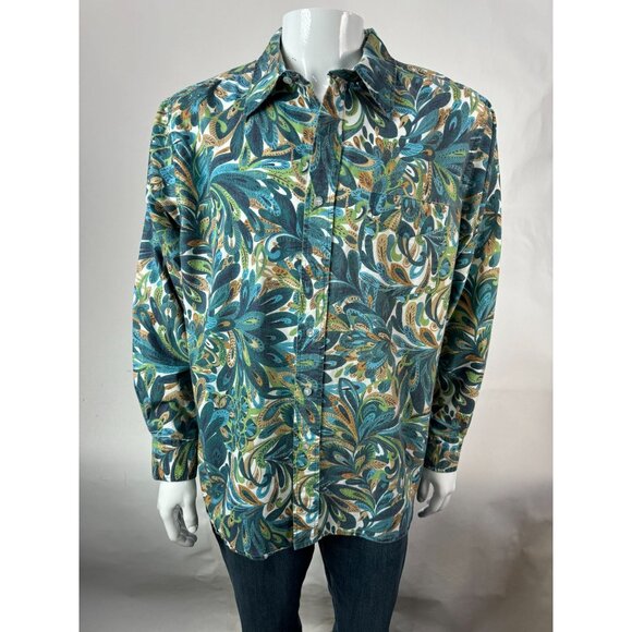 Vintage Irvine Park Mens Floral Long Sleeve Button-Down Shirt Size L - Picture 1 of 16